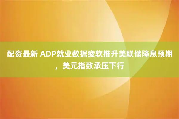 配资最新 ADP就业数据疲软推升美联储降息预期，美元指数承压下行